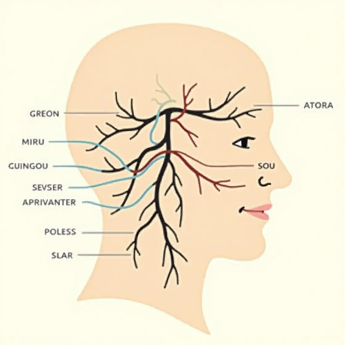 Diagram of cranial nerves