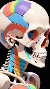 “Lateral view of human skull with labeled bone regions.”