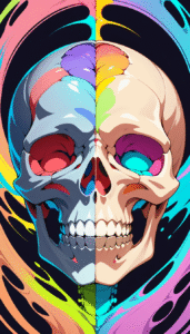 “Temporal bone highlighted on cranial diagram.”